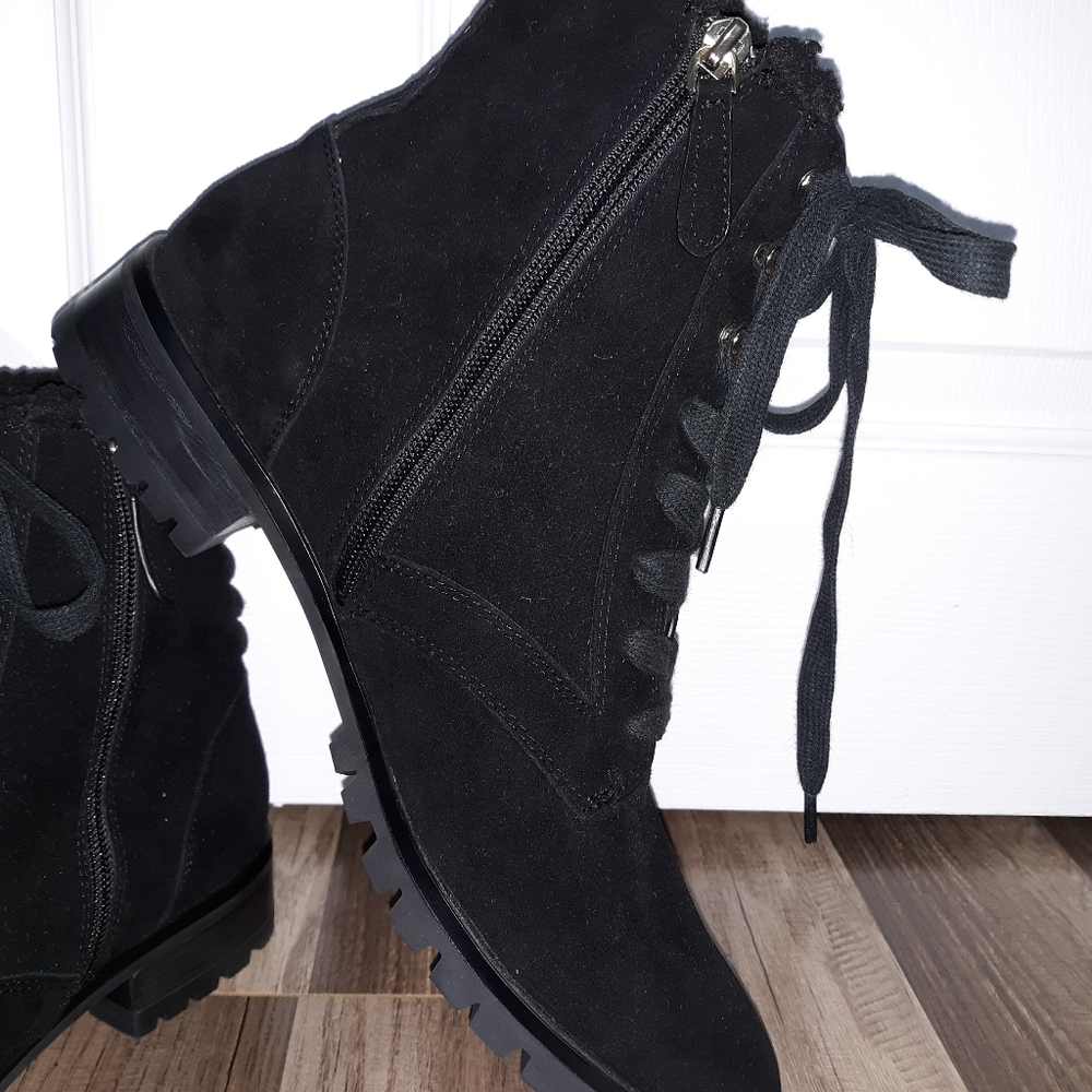 #99. Brand new KATE SPADE Raegan Black Suede Shearling Lined Boots. Size: 9.5 - Picture 2 of 11